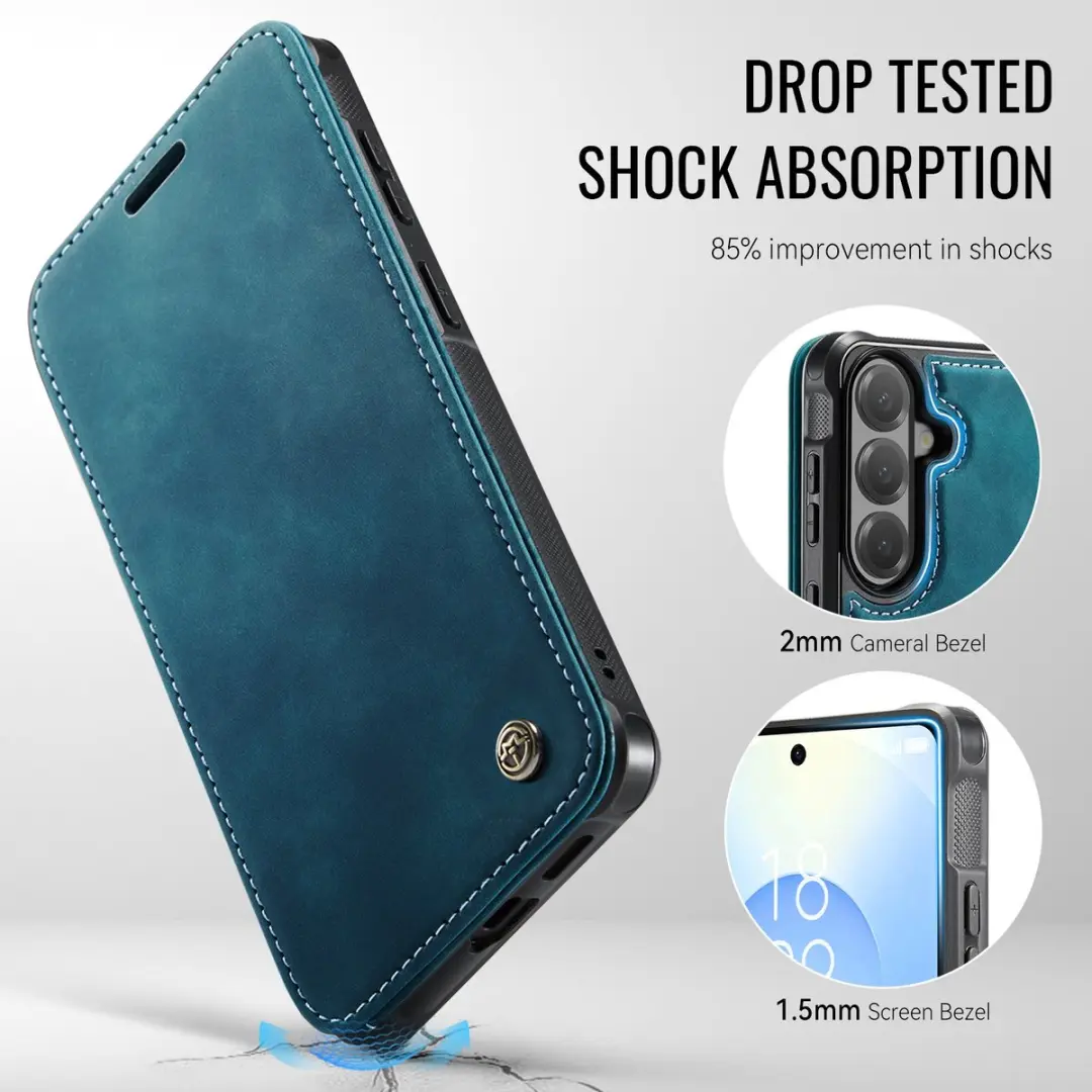 CaseMe 053 Slim Book Case Hoesje - MagSafe - Blauw - 3 Pasjes