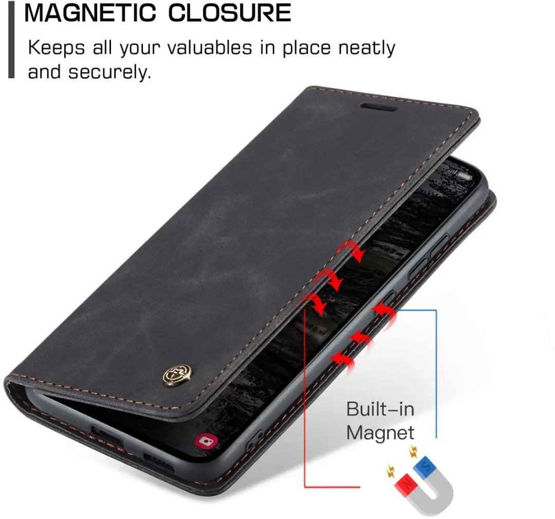Caseme 013 Book Case Hoesje Samsung Galaxy S25 FE - Zwart