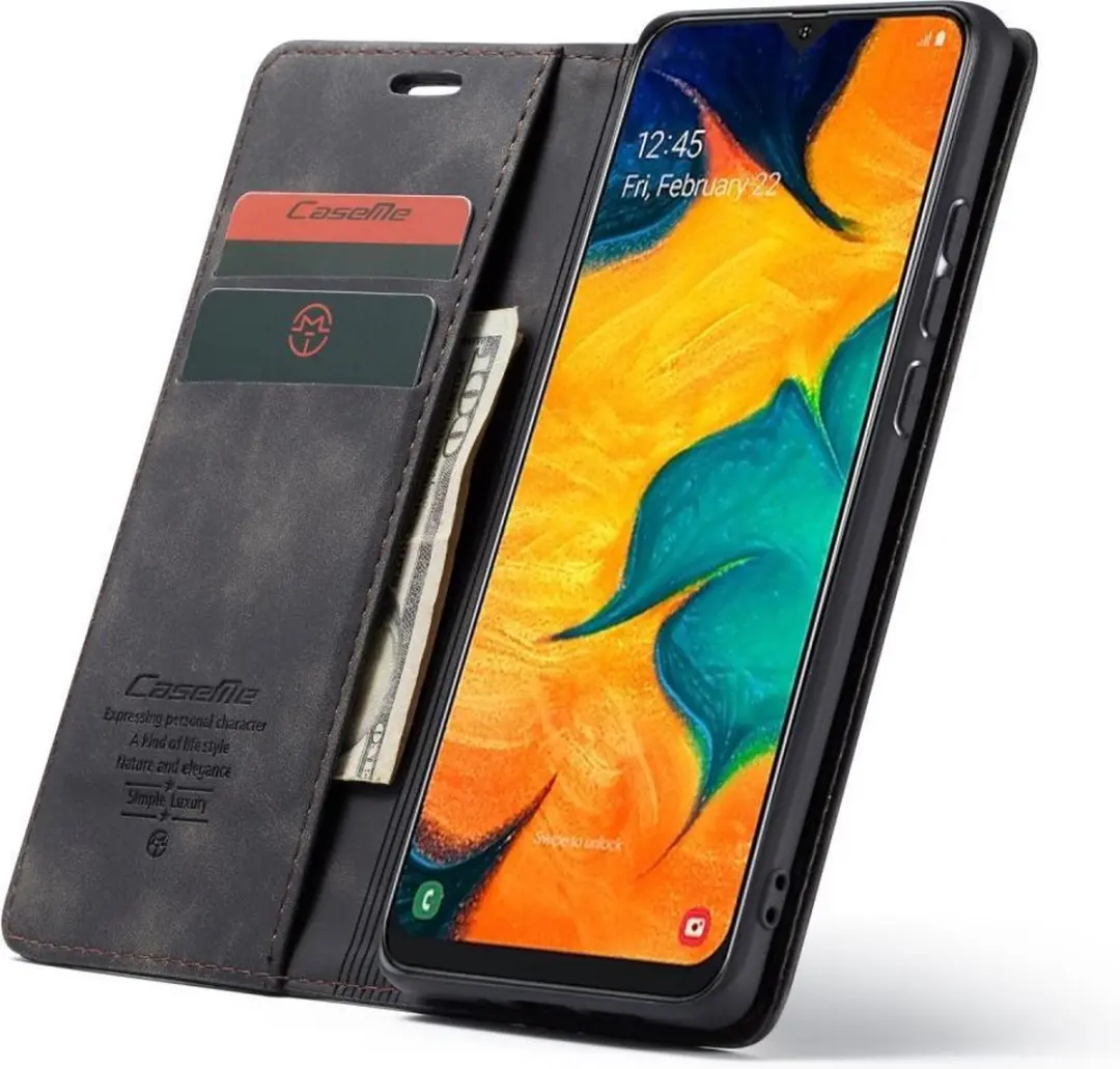 Caseme Book Case Samsung Galaxy A40 - 2 Pasjes - Zwart