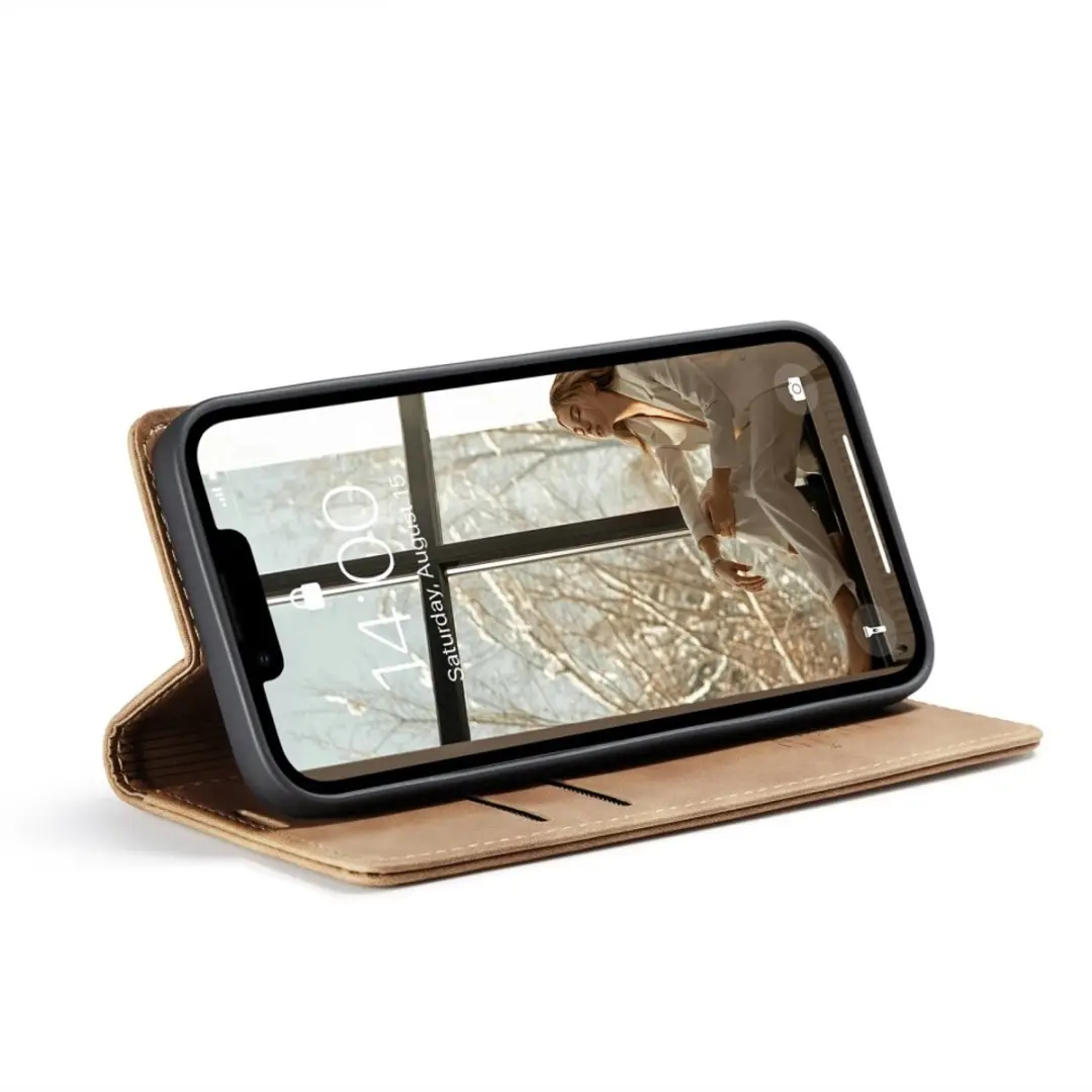 Caseme 013 Book Case iPhone Hoesje - Bruin