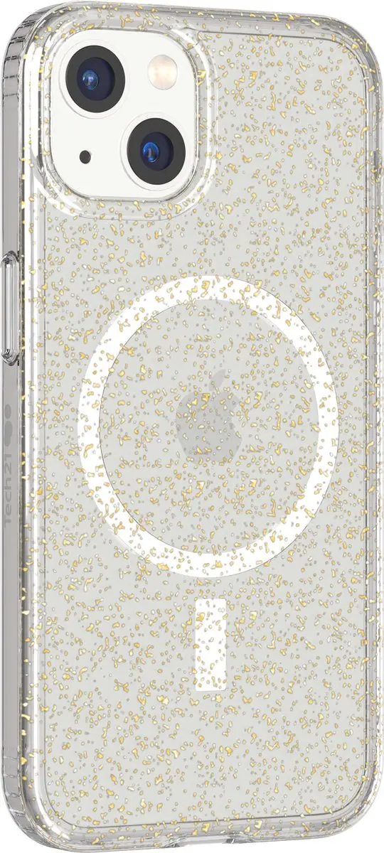 Tech21 Evo Sparkle iPhone 13 Hoesje - Glitter Goud - T21-9282