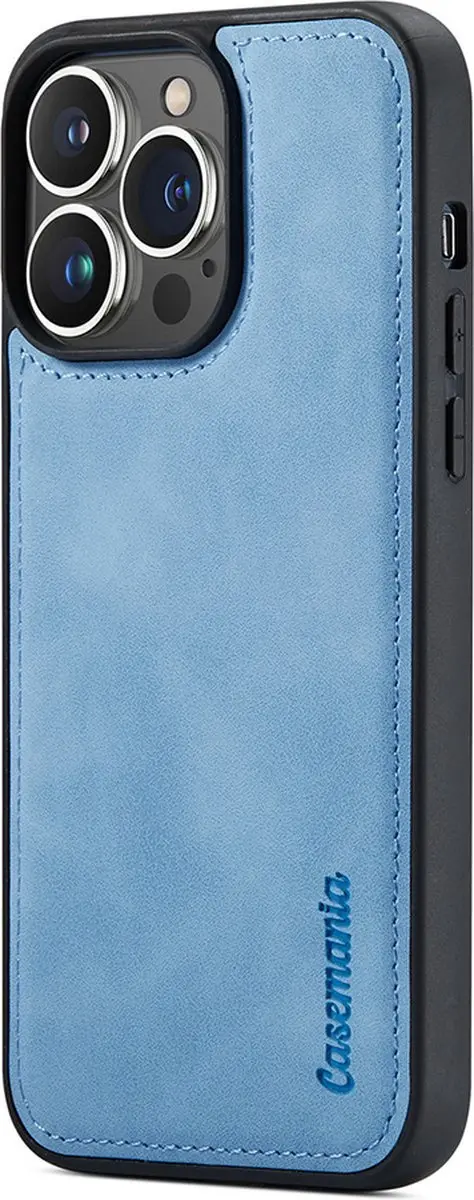 Caseme iPhone 15 Pro Max Bookcase Hoesje - Lichtblauw Kunstleer - 4 Pasjes