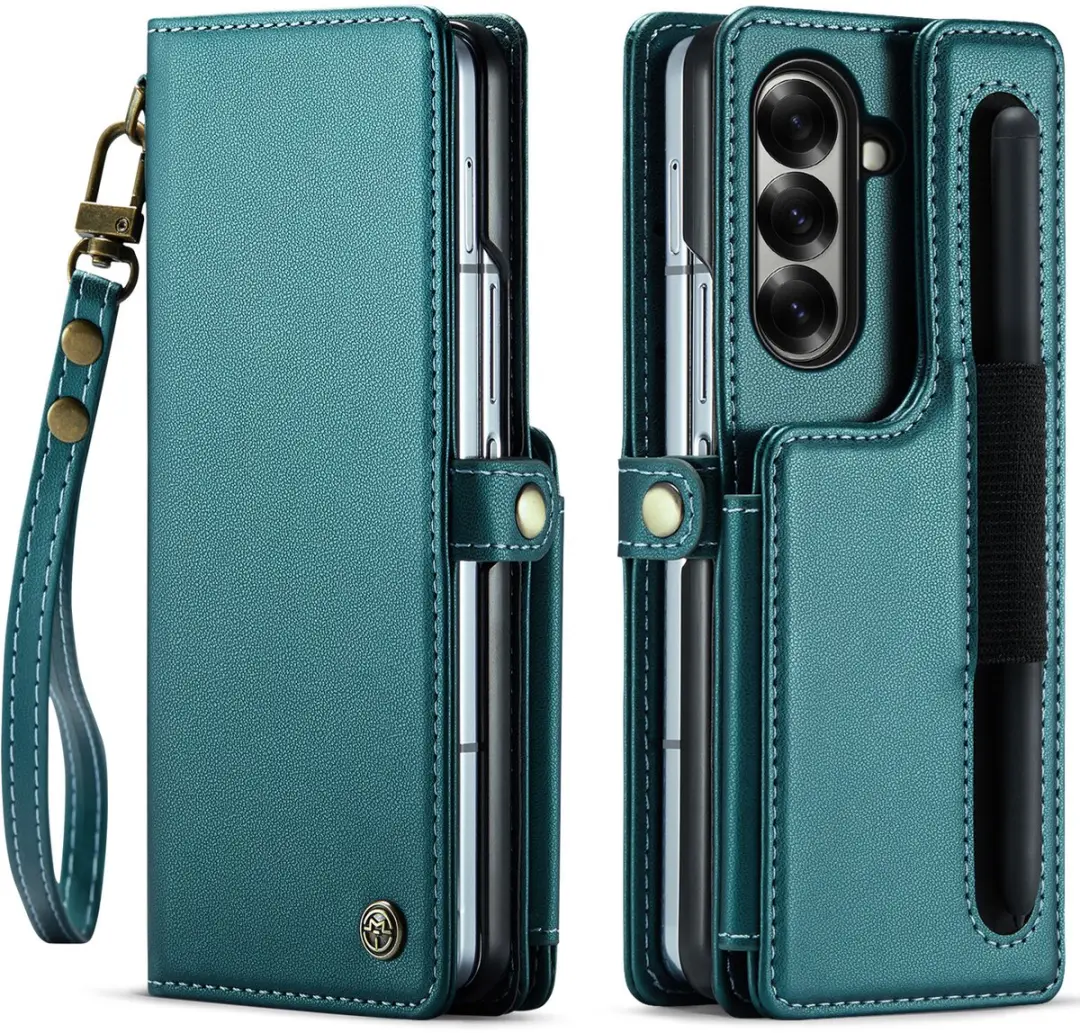 CaseMe Luxe Wallet Case Groen voor Samsung Galaxy Z Fold 7 - 7 Pasjes - afbeelding 6 van 6