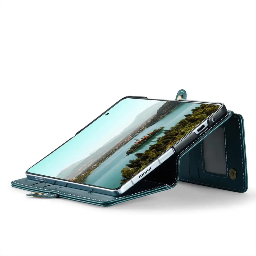 CaseMe Luxe Wallet Case Groen voor Samsung Galaxy Z Fold 7 - 7 Pasjes