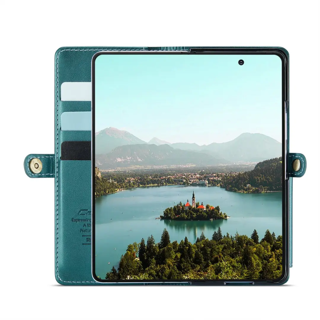 CaseMe Luxe Wallet Case Groen voor Samsung Galaxy Z Fold 7 - 7 Pasjes