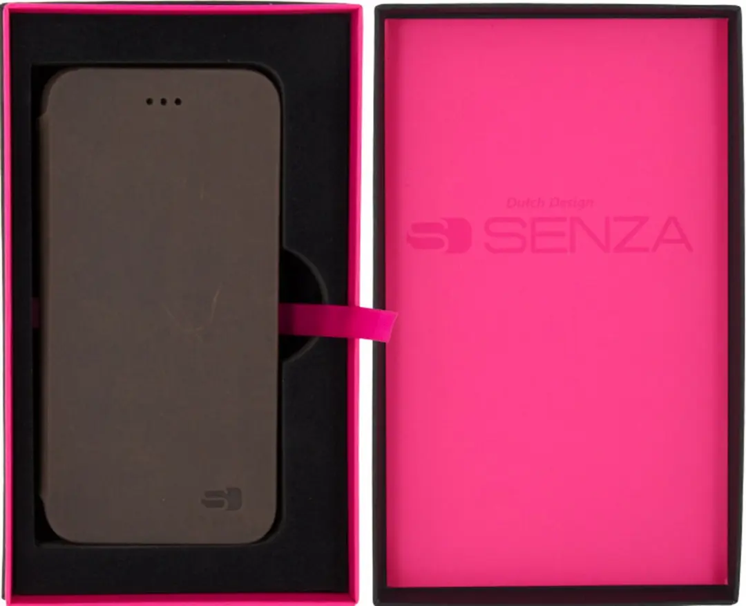 Senza Raw Skinny Bookcase iPhone 6/6s Hoesje - Chestnut Brown - 3 Pasjes - afbeelding 6 van 6