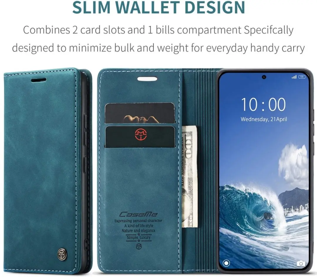 Caseme 013 Book Case Hoesje Xiaomi 14T - Blauw