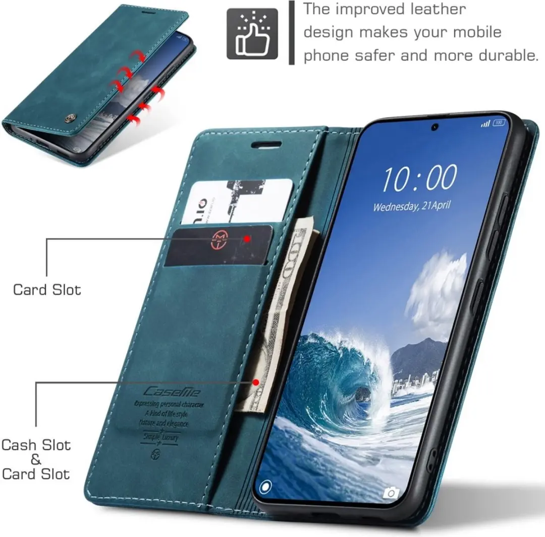 Caseme 013 Book Case Hoesje Xiaomi 14T - Blauw