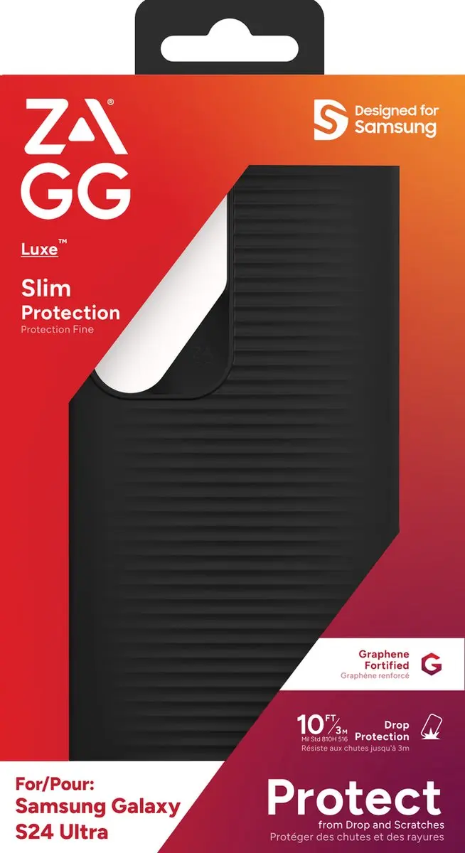 ZAGG Luxe Samsung Galaxy S24 Ultra Hoesje 3M Valbescherming - Zwart