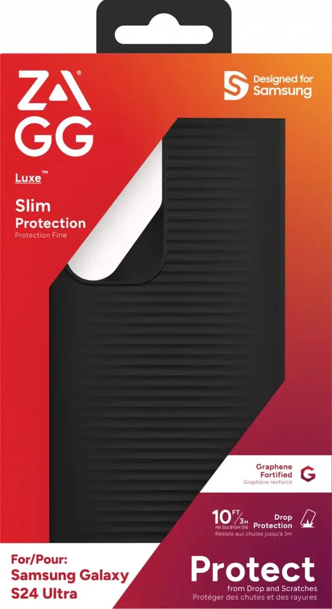 ZAGG Luxe Samsung Galaxy S24 Ultra Hoesje 3M Valbescherming - Zwart