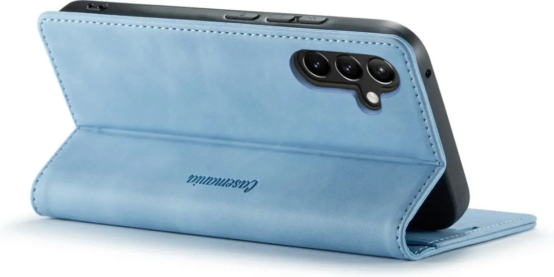 Caseme Samsung Galaxy A14 5G Hoesje - Lichtblauw Kunstleer