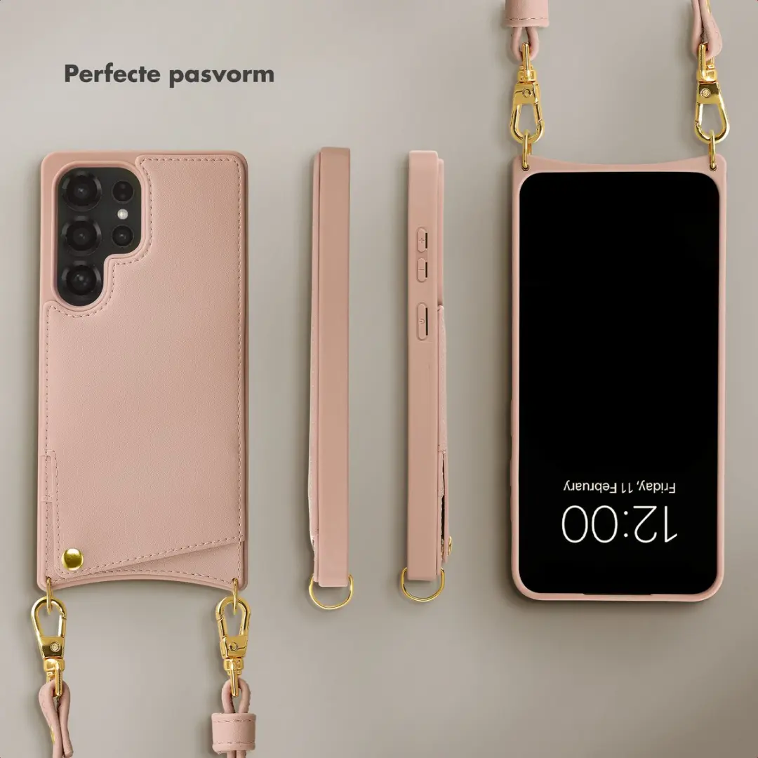 Selencia Hoesje Samsung Galaxy S25 Ultra - Roze - 2 Pasjes