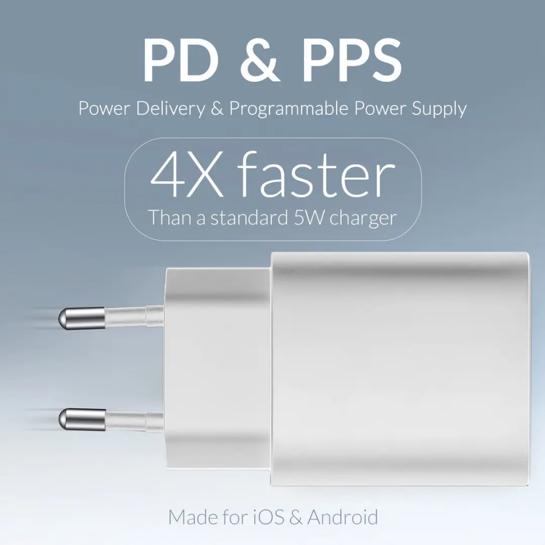 Mobilize Dual USB/USB-C Oplader Power Delivery 20W - Wit