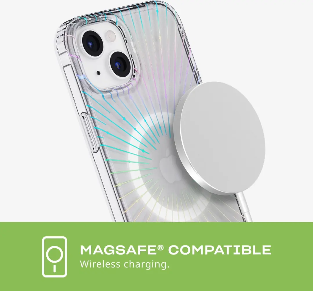 Tech21 Evo Clear iPhone 15 Plus Hoesje - MagSafe - 3,6m Valbestendig - Transparant Glitter - afbeelding 6 van 6