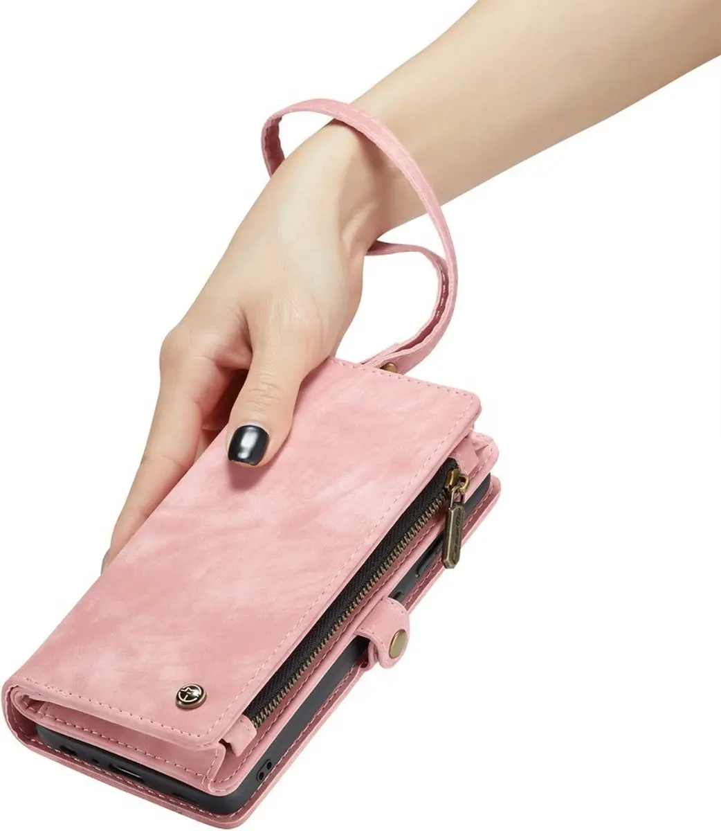 Caseme 008 Hoesje Samsung Galaxy S23 FE - Roze - 8 Pasjes