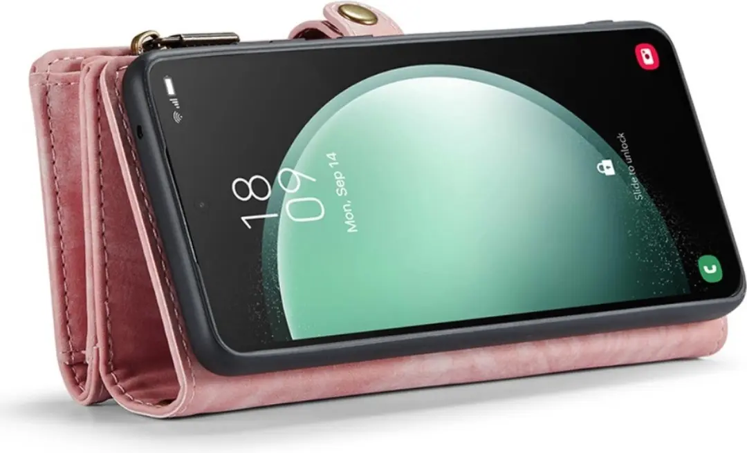 Caseme 008 Hoesje Samsung Galaxy S23 FE - Roze - 8 Pasjes