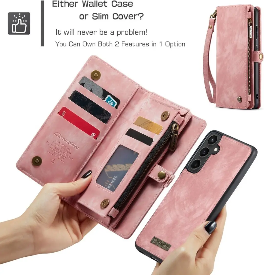 Caseme 008 Hoesje Samsung Galaxy S23 FE - Roze - 8 Pasjes - afbeelding 6 van 6