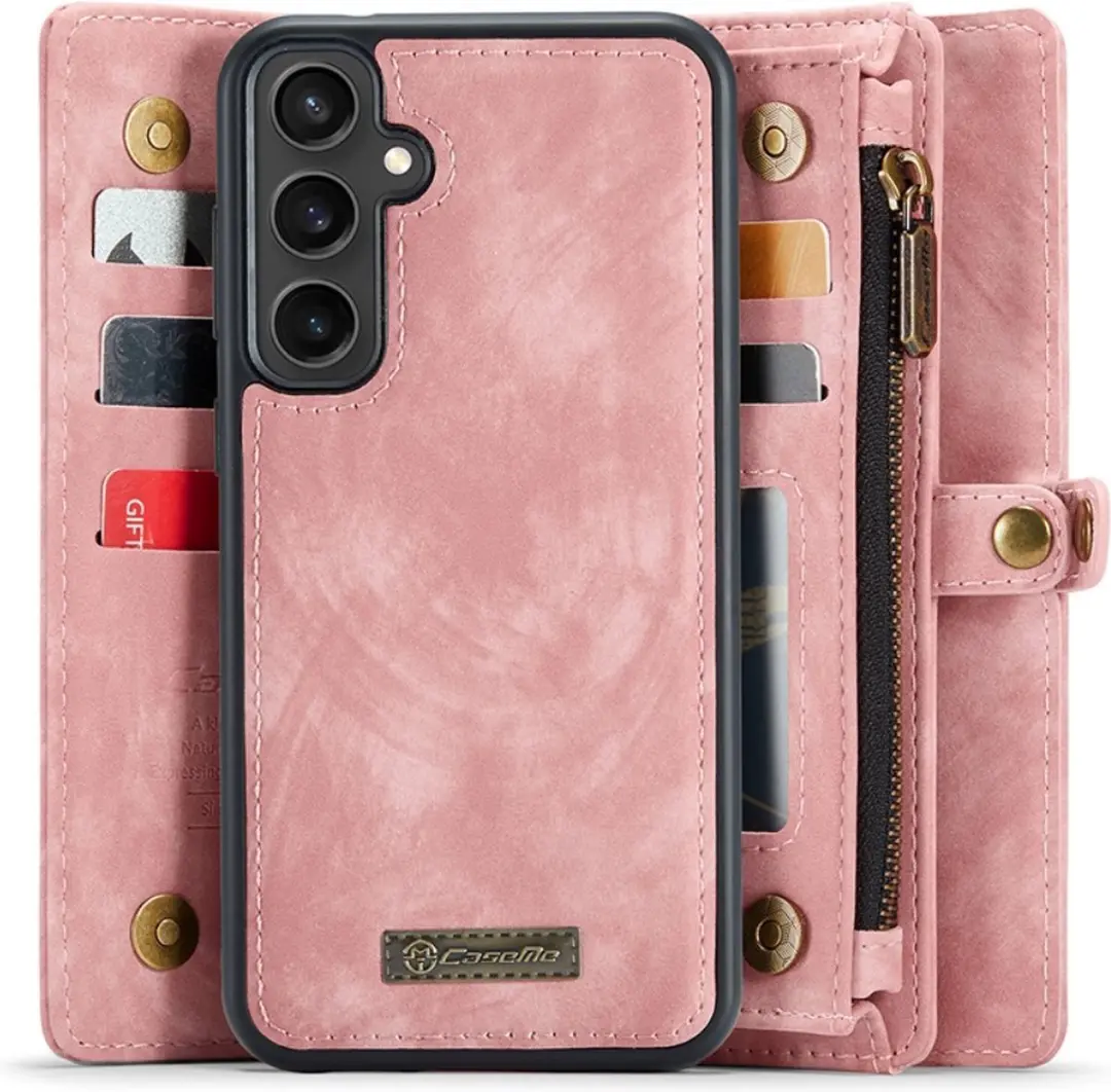 Caseme 008 Hoesje Samsung Galaxy S23 FE - Roze - 8 Pasjes