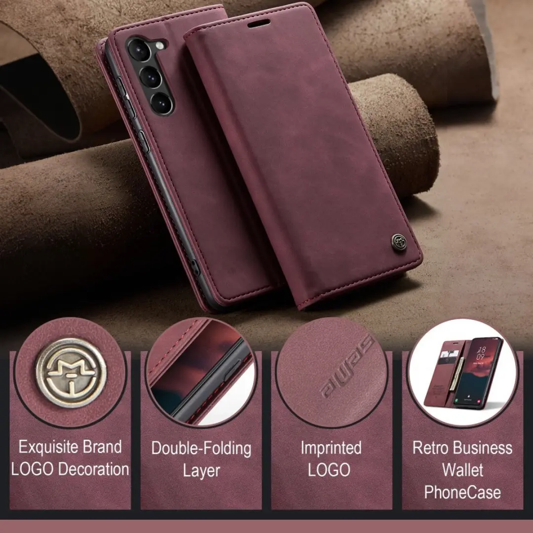 Caseme 013 Book Case Hoesje Samsung Galaxy S23 - Bordeaux