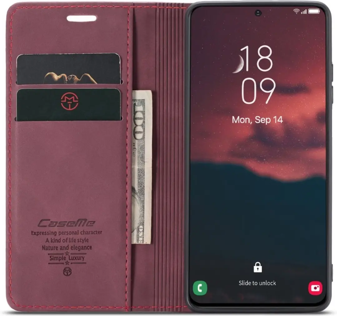 Caseme 013 Book Case Hoesje Samsung Galaxy S23 - Bordeaux