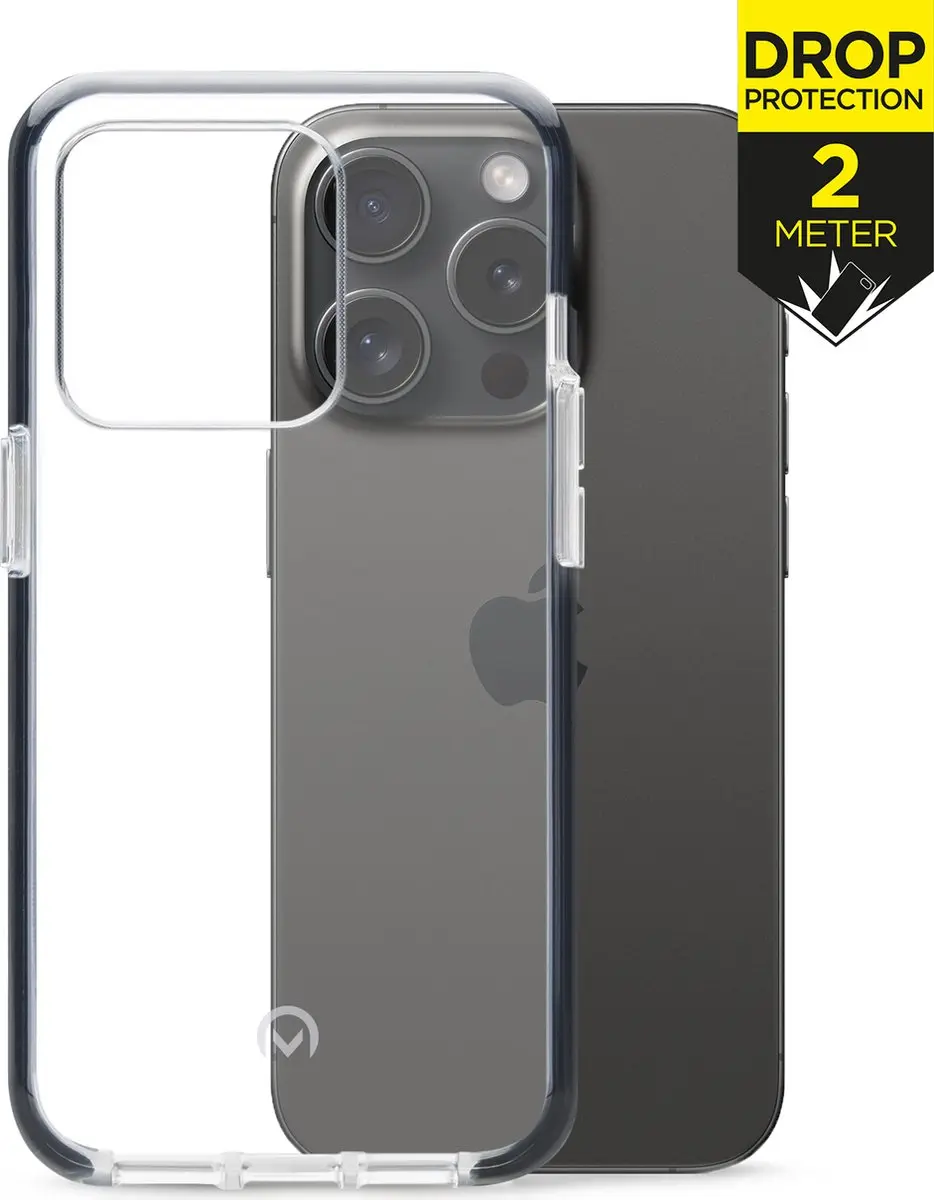 Mobilize iPhone 15 Pro Hoesje MOB-SCB-IPH15PRO - Transparant/Zwart