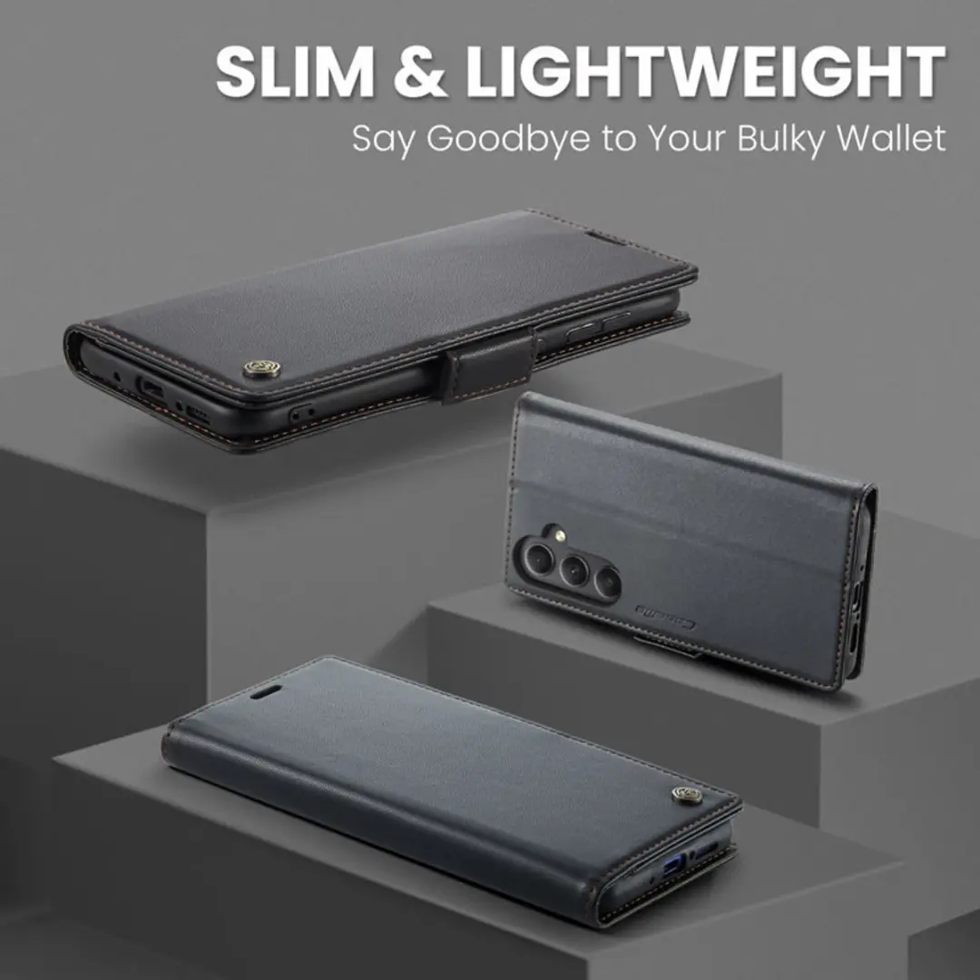 CaseMe Wallet Case Galaxy A34 5G - RFID & Magneetsluiting - 3 Pasjes - Zwart - afbeelding 6 van 6