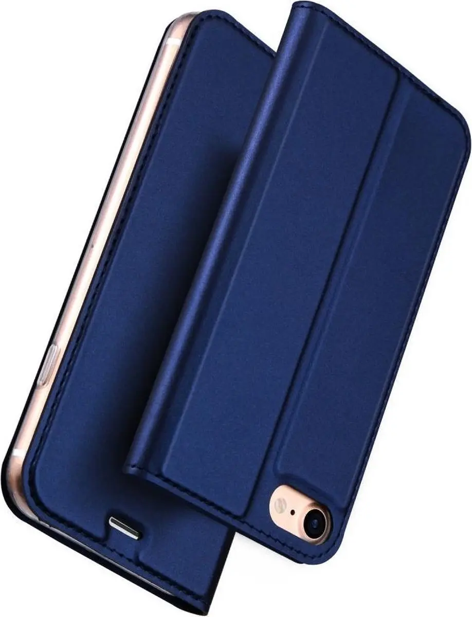 Dux Ducis Slimline Wallet Hoesje iPhone 7/8/SE - Kunstleer - Blauw - afbeelding 6 van 6