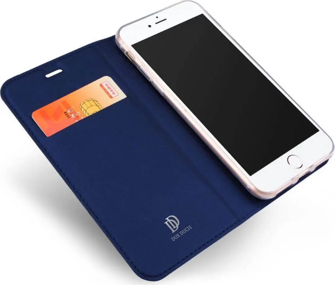 Dux Ducis Slimline Wallet Hoesje iPhone 7/8/SE - Kunstleer - Blauw