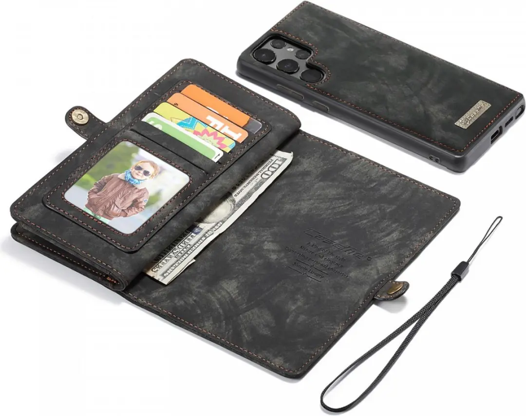 Caseme 008 Book Case Samsung Galaxy S22 Ultra - 10 Pasjes - Zwart