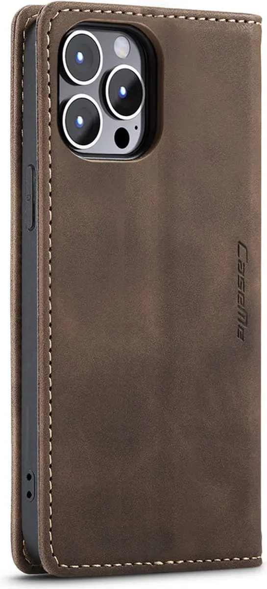 Caseme Bookcase Hoesje iPhone 14 Pro - 2 Pasjes - Bruin