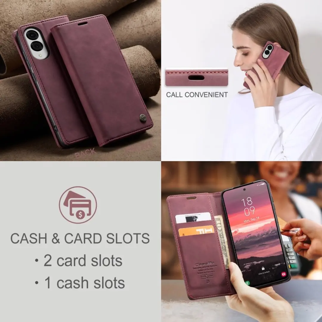 Caseme 013 Book Case Samsung Galaxy S25 Edge - Bordeaux - afbeelding 6 van 6