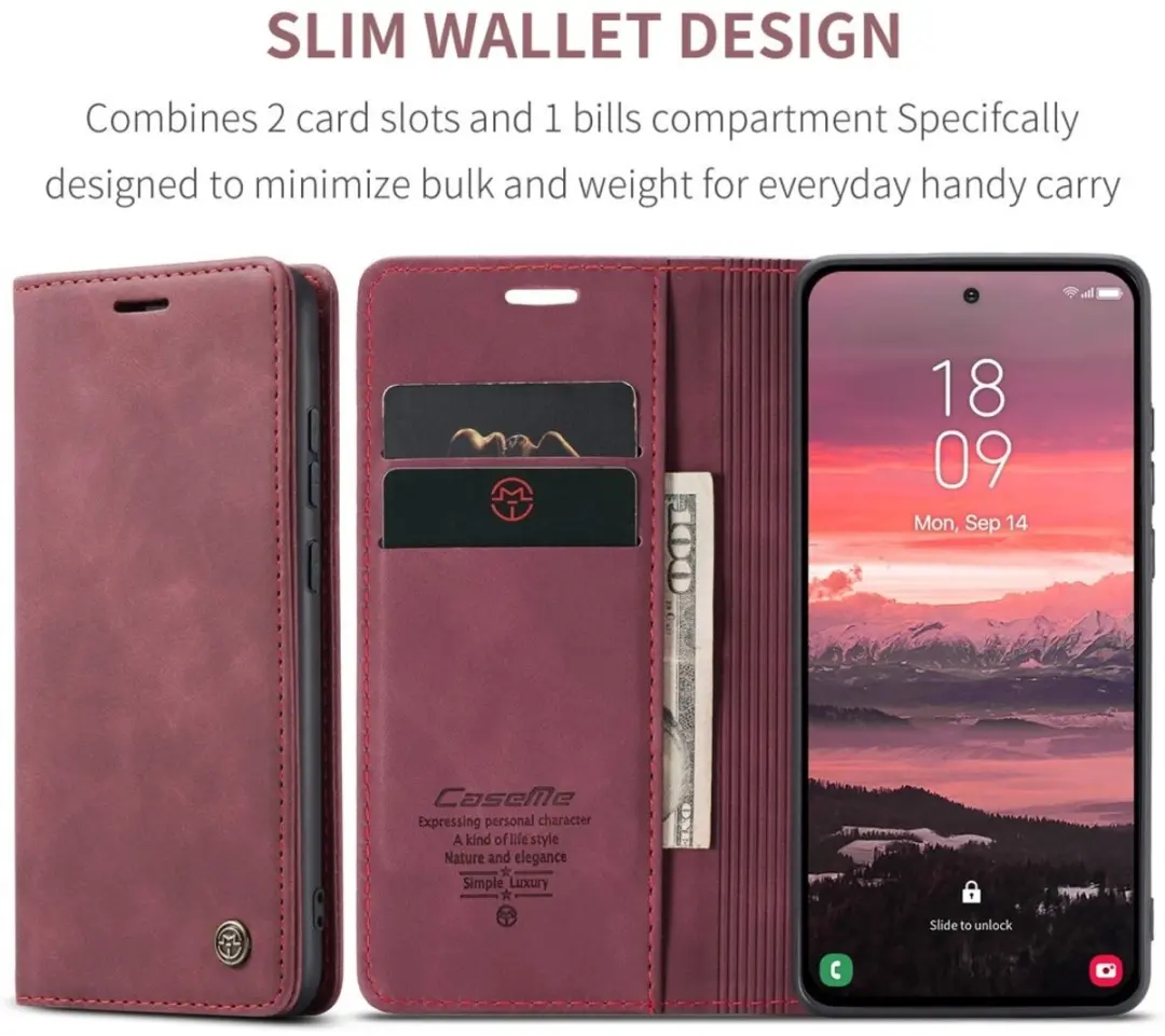 Caseme 013 Book Case Samsung Galaxy S25 Edge - Bordeaux