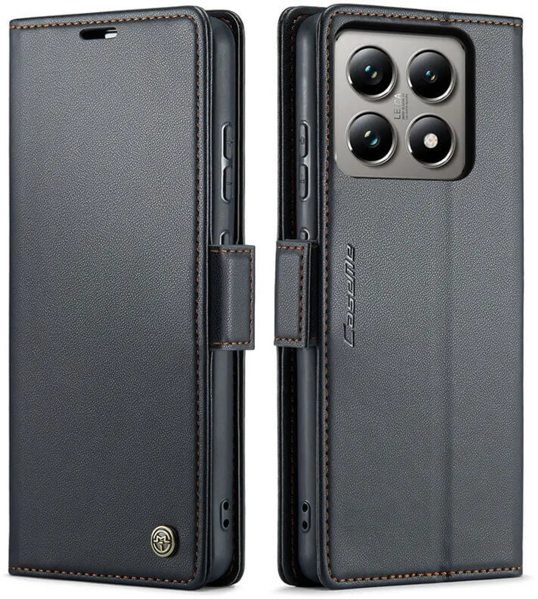 Caseme Wallet Case Xiaomi 14T Pro RFID Magneetsluiting - 3 Pasjes - Zwart