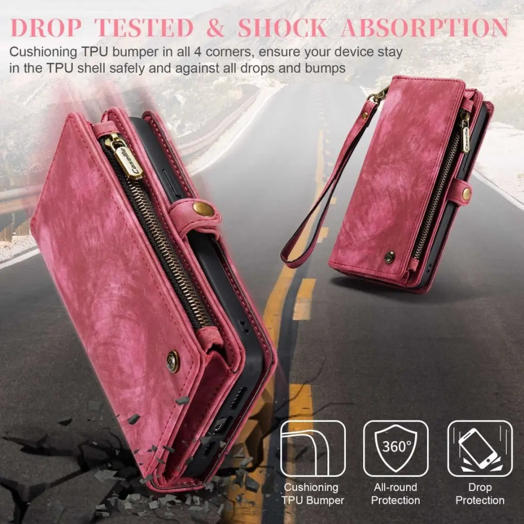 CaseMe 008 iPhone 13 Hoesje - Book Case & Portemonnee 8 Stuks - Pink