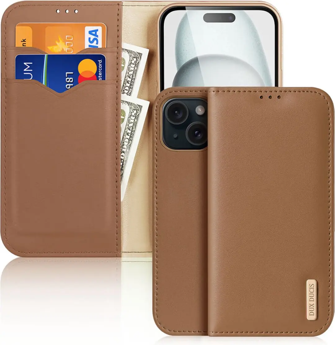 Dux Ducis Hivo Series iPhone 15 Hoesje - Bruin