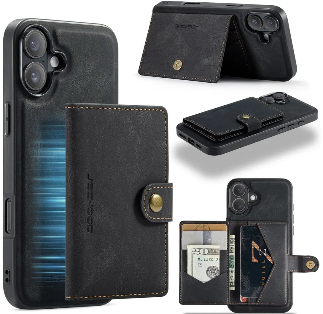 Caseme JH-01 Hoesje iPhone 17 - Magnetische Kaarthouder Zwart