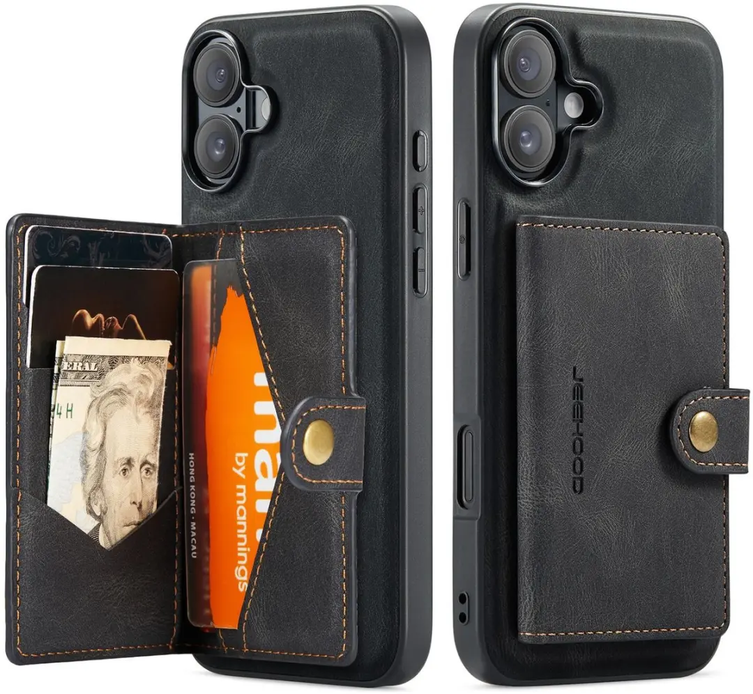 Caseme JH-01 Hoesje iPhone 17 - Magnetische Kaarthouder Zwart