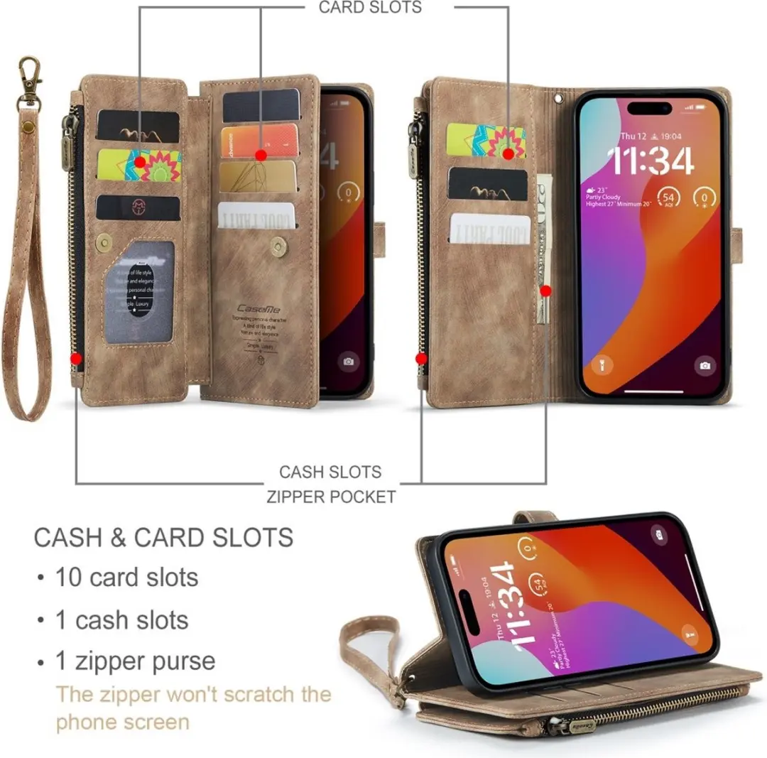 Caseme C30 Book Case iPhone 16 Pro Max - Bruin
