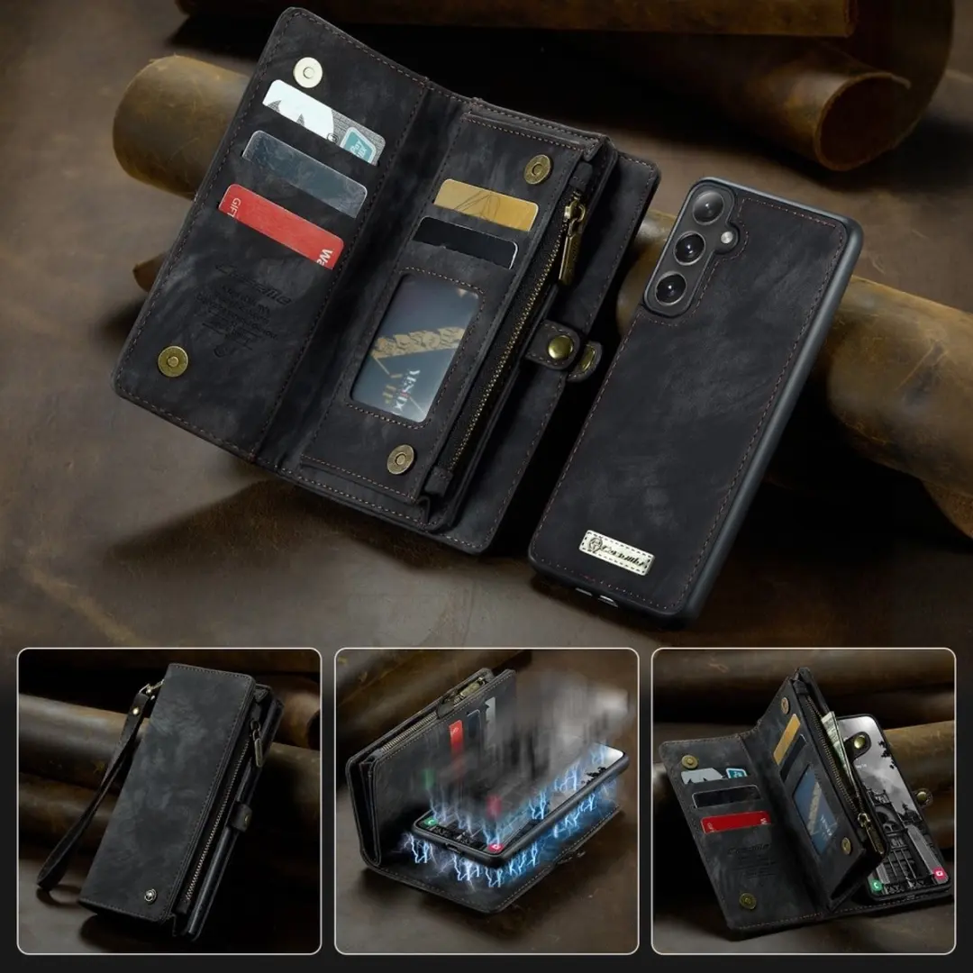 Caseme 008 Hoesje Samsung Galaxy S25 Plus - 8 Pasjes Zwart