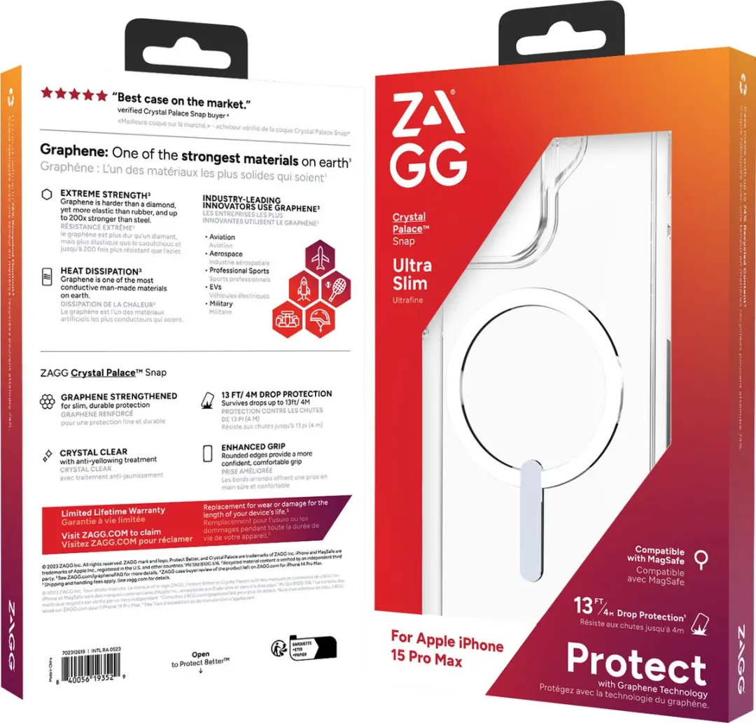 ZAGG Crystal Palace Snap Hoesje 54648 - iPhone 15 Pro Max - Transparant