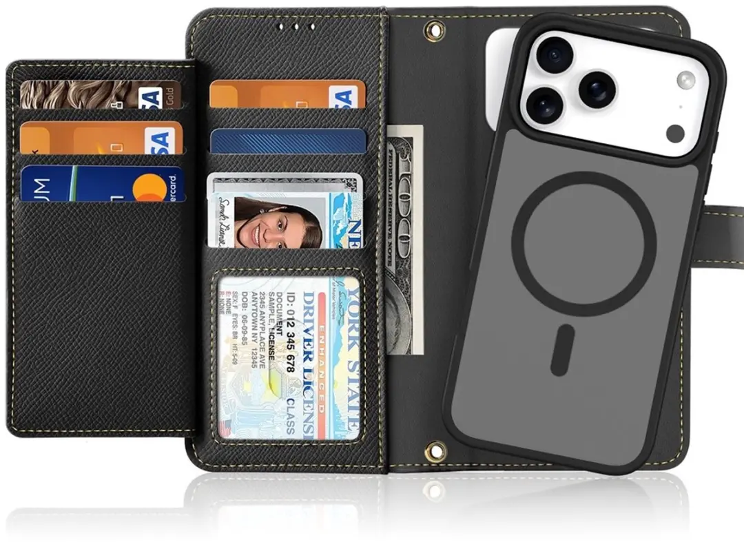 Dux Ducis iPhone 17 Pro Max Lawa Hoesje & Portemonnee - 7 Pasjes - Zwart