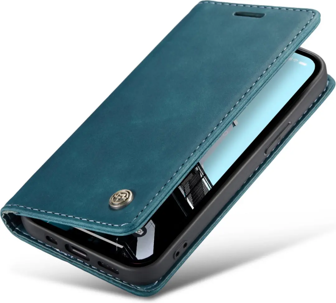 Caseme Retro Wallet Case iPhone 15 Pro Max - Blauw
