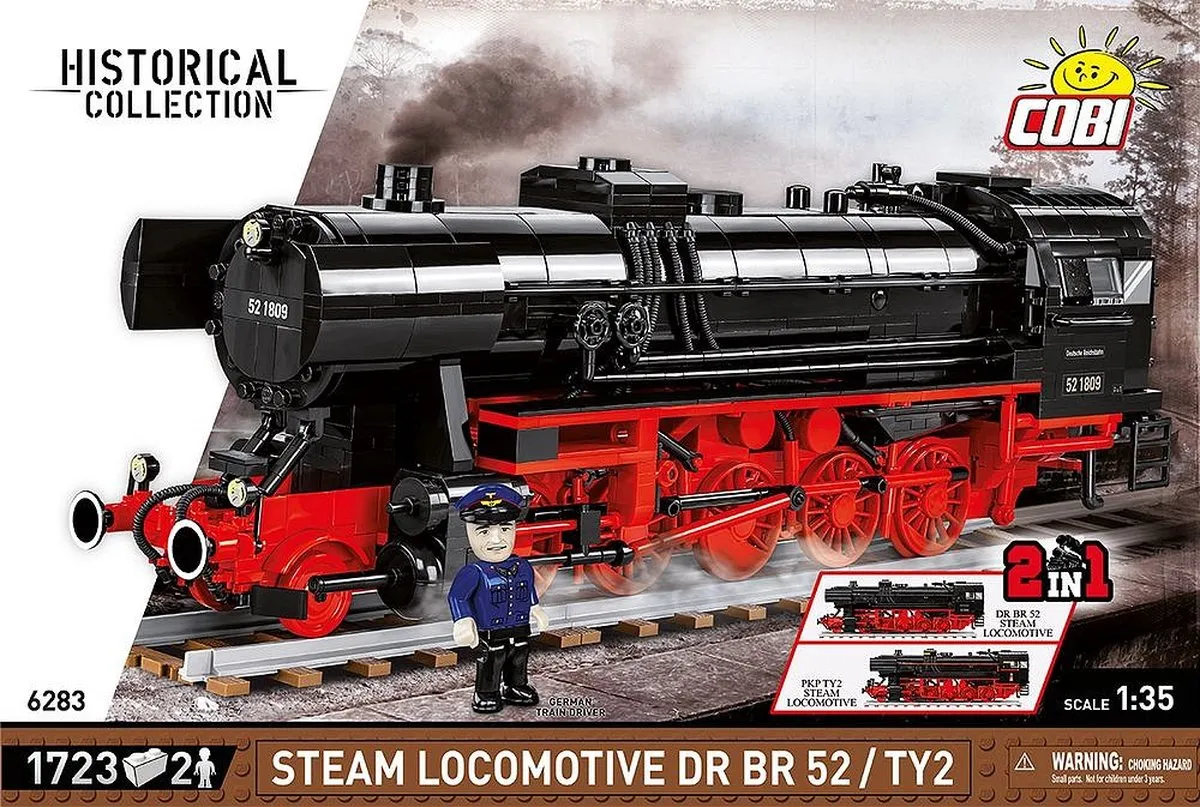 Cobi DR BR 52/TY2 Stoomlocomotief 1723 Onderdelen - Meerkleurig