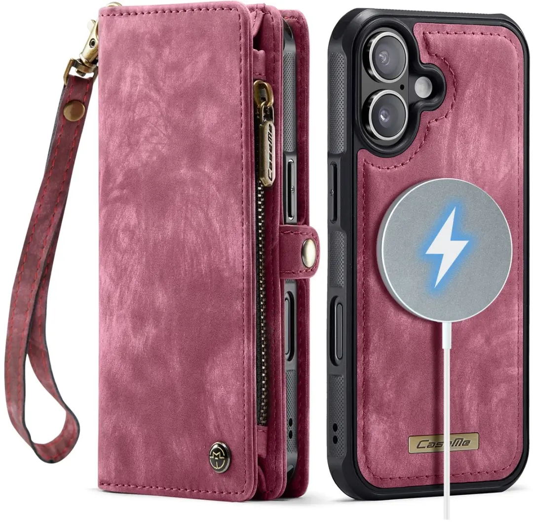 Caseme 008 iPhone 17 Hoesje - Book Case & Portemonnee 8 Pasjes - Pink