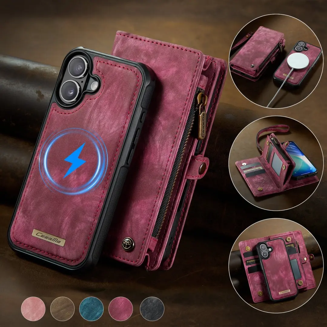 Caseme 008 iPhone 17 Hoesje - Book Case & Portemonnee 8 Pasjes - Pink