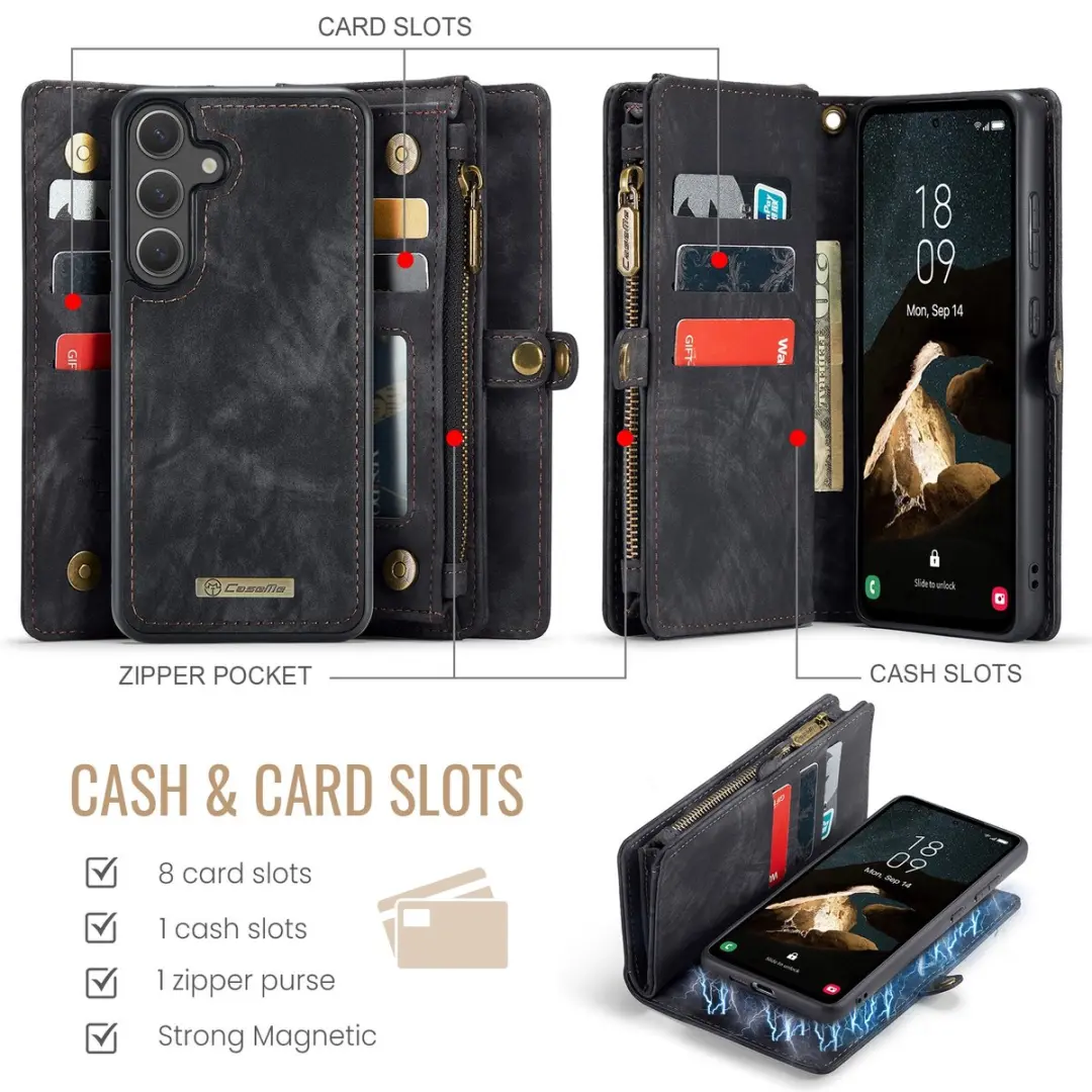 Caseme 008 2-in-1 Book Case Samsung Galaxy S26 - Zwart