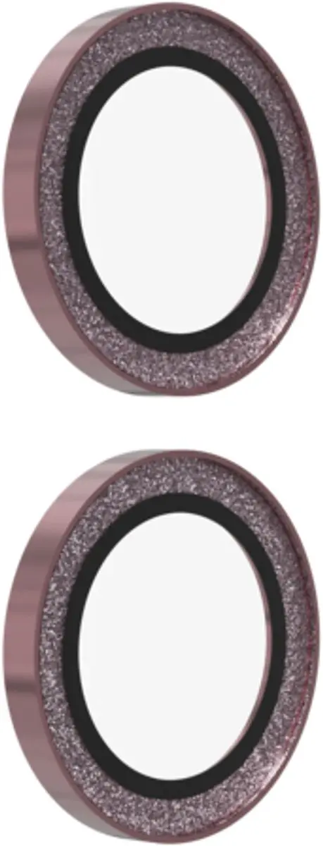 ZAGG Glass Elite Camera Rings iPhone 16/16 Plus/17 - Roze Glitter