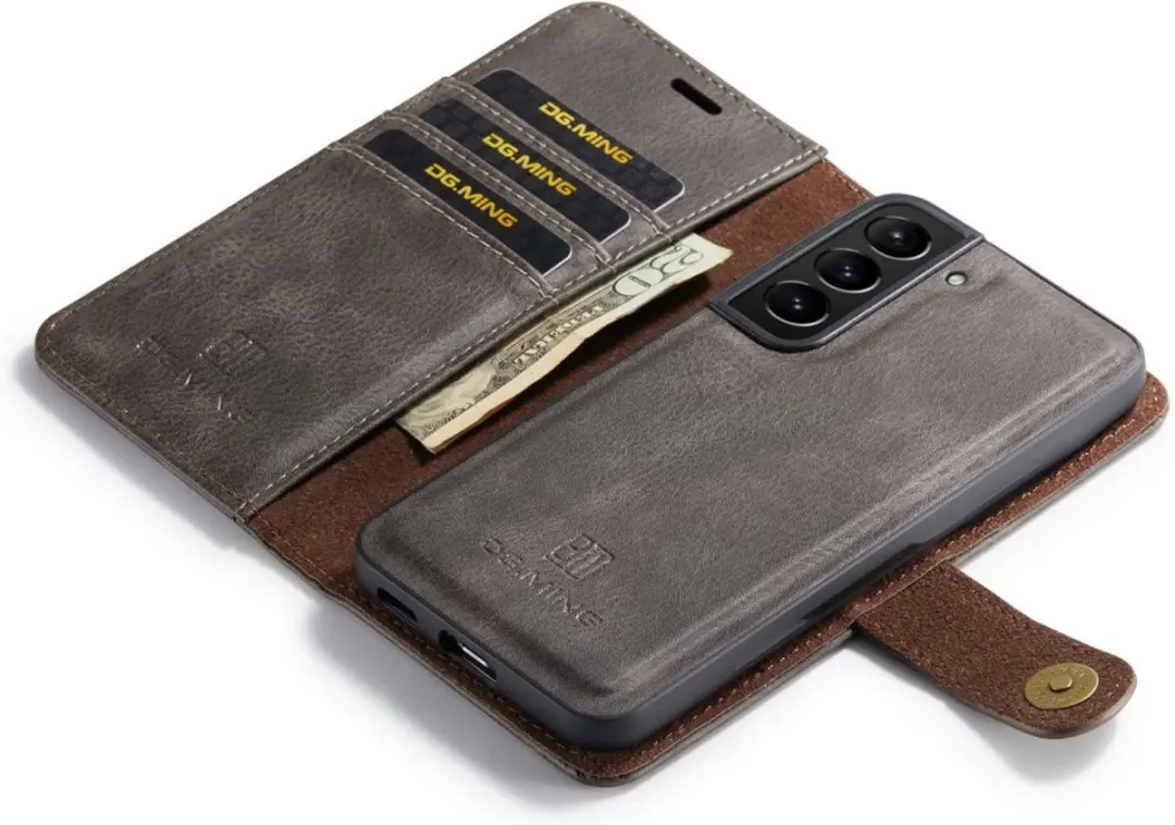 DG.MING Hoesje Samsung Galaxy S10e - 2-in-1 Book Case Grijs