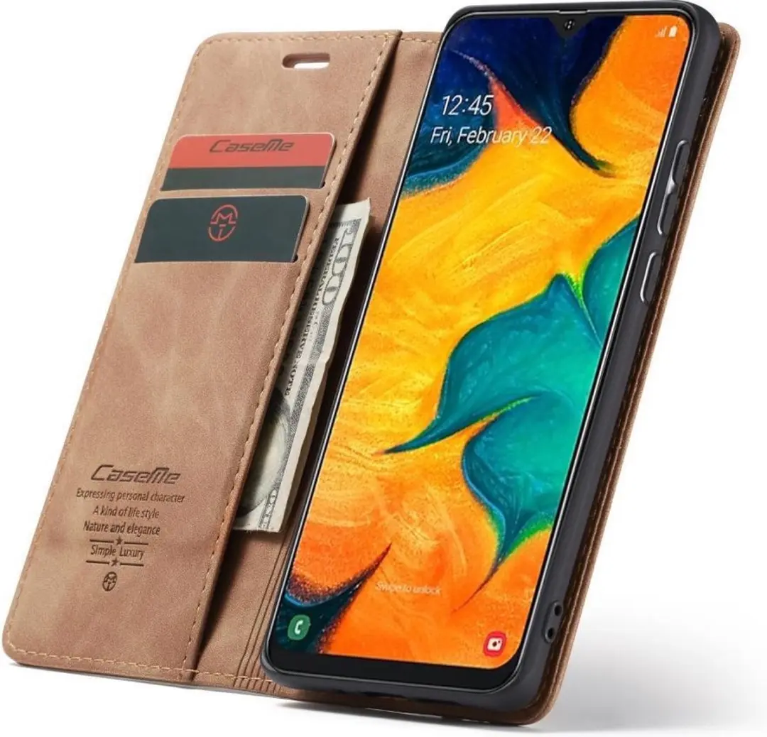 Caseme Book Case Samsung Galaxy A40 - 2 Pasjes - Bruin