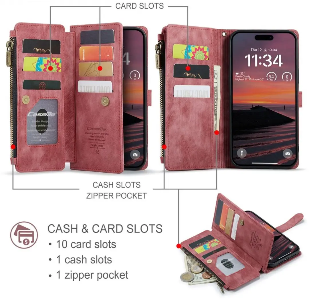 CaseMe C30 Hoesje iPhone 17 Pro Max - Rood